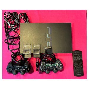 Sony PlayStation 2 Gaming Console - Extra Controller and 2 8MB Memory Cards